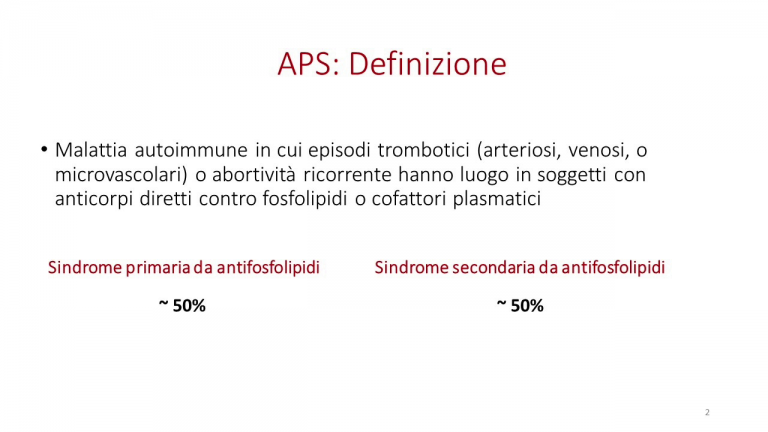 Criteri ACR/EULAR 2023 per la classificazione della  Sindrome da Anticorpi Antifosfolipidi