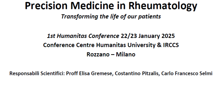 Precision Medicine in Rheumatology, Rozzano (MI), 22-23 Gennaio 2025