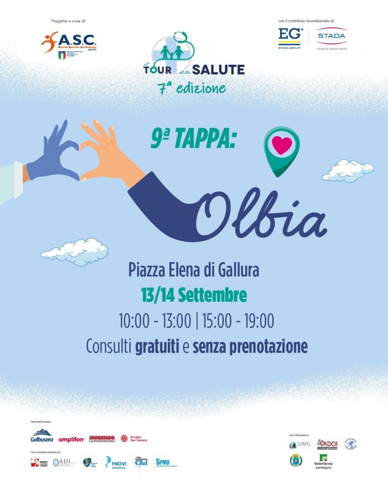 OLBIA: IL TOUR DELLA SALUTE 2025 SBARCA IN SARDEGNA