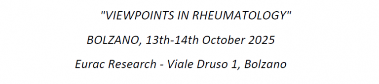 VIEWPOINTS IN RHEUMATOLOGY – Bolzano 13-14 Ottobre 2025